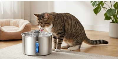 Pet Water Fountain 304 Stainless Steel Cat Water Dispenser
